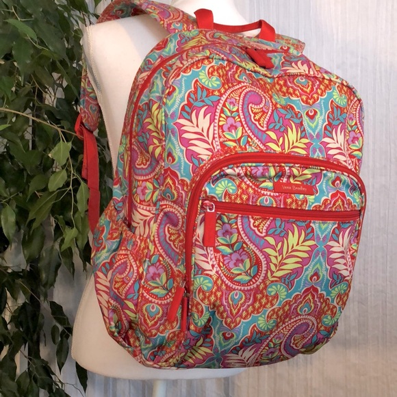 Vera Bradley Handbags - VERA BRADLEY Iconic Campus Floating Garden SZ XL triple zip canvas tropical